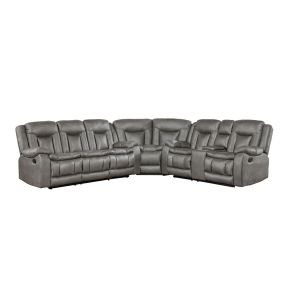 New Classic 20-2505G-3NPW New Classic 20-2505G-3NPW Morello - 3 Piece Manual Sofa/Loveseat/Wedge - Gray