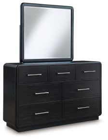 Ashley Furniture B821B1 Rowanbeck - Dresser And Mirror - Black