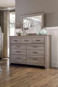 Signature Design by Ashley® B248/31/36 Zelen - Warm Gray - Dresser, Mirror