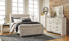 Signature Design by Ashley® B331/31/36/57/54/96/91(2) Bellaby - Whitewash - 7 Pc. - Dresser, Mirror, Queen Panel Bed, 2 Nightstands