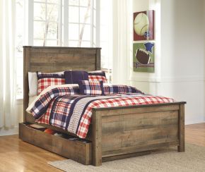 Signature Design by Ashley® B446/87/84/86/60/B100-12 Trinell - Brown - Full Panel Bed With 1 Large Storage Drawer