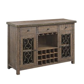 ACME DN00983 Raphaela - Server With Cup Holder & Wine Rack - Weathered Cherry