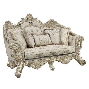 ACME LV01194 Danae - Loveseat - Fabric, Champagne & Gold Finish