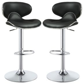 CoasterEveryday 120359 Edenton - Upholstered Adjustable Bar Stool (Set of 2) - Black