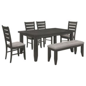 CoasterEveryday 102721GRY-S6 Dalila - 6 Piece Rectangular Dining Table Set - Dark Gray