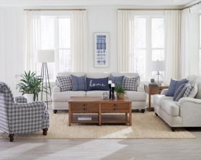 CoasterElevations 511091-S3 Glenn - 3 Piece Upholstered Sofa Set - Light Gray And Blue