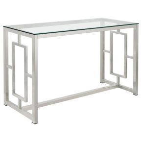 CoasterEssence 703739 Merced - Glass Top Metal Entryway Sofa Console Table - Nickel