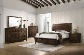 New Classic 00-1334-35C Blue Ridge - 5/0 Queen 5 Piece Bedroom Set (Bed, Dresser, Mirror, Chest, Nightstand) - Dark Brown