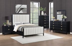Coaster Fine Furniture 224710KE-S5 Brookmead - 5 Piece Upholstered Eastern King Bedroom Set - Black
