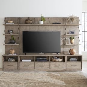 Liberty Furniture 421-ENT-ECP City Scape - Entertainment Center With Piers - Burnished Beige