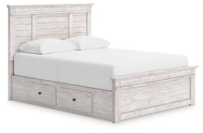 Signature Design by Ashley® PCB1171B16 Makidern - Queen Panel Storage Bed With Under Bed Storage Unit - Whitewash
