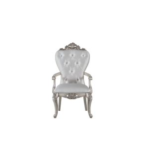 ACME 67443 Gorsedd - Chair (Set of 2) - Cream Fabric & Antique White