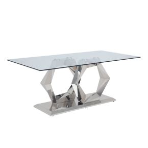 ACME 72470 Gianna - Dining Table - Clear Glass Top & Stainless Steel
