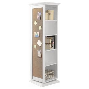 CoasterEssence 910080 Robinsons - Swivel Accent Cabinet With Cork Board - White