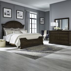 Liberty Furniture 512-BR-KPSDM Liberty Furniture 512-BR-KPSDM Arden Road - 3 Piece Bedroom Set (King Poster Bed, Dresser & Mirror) - Satin Cherry