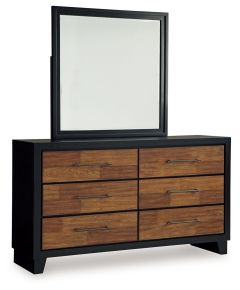 Benchcraft® B496B1 Kraeburn - Dresser And Mirror - Brown / Black