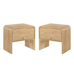 New Classic 30-T3518N-2ET Mara - One Drawer End Table / Bedside Table (Set of 2) - Natural