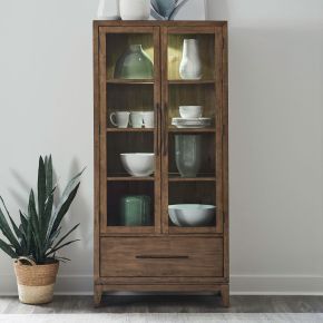 Liberty Furniture 936-CH3676 Shaker Lakes - Bunching Display Cabinet - Harvest Brown