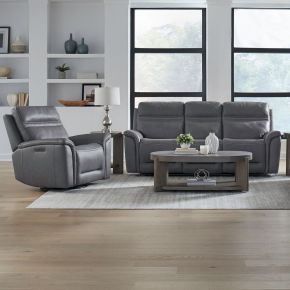 Liberty Furniture 7007BG-UPH-SOREC Liberty Furniture 7007BG-UPH-SOREC Cooper - Sofa & Recliner - Blue Gray