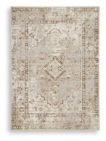 Signature Design by Ashley® R407912 Livdon - 5' x 7' Washable Rug - Brown / Beige / Gray