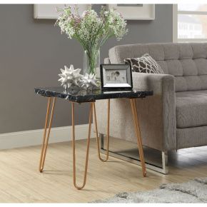 ACME 84507 Telestis - End Table - Black Marble & Gold