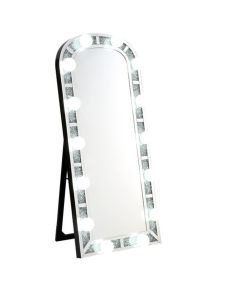 ACME 97984 Noralie - Floor Mirror - Mirrored & Faux Diamonds