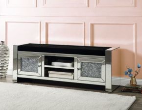 ACME AC00539 Noralie - 59" Bench With Storage - Mirrored & Faux Diamonds