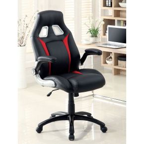 Furniture of America CM-FC612 Argon - Office Chair - Black / Silver / Red