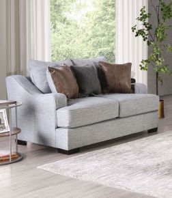 Furniture of America SM1211-LV Skyline - Loveseat - Light Gray / Brown