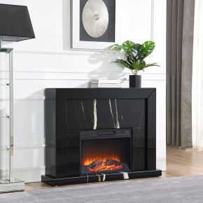 ACME AC03869 Drisana - Fireplace - Black Mirrored Finish