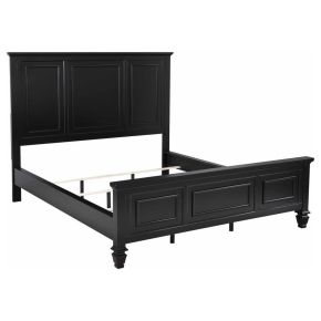 CoasterEssence 201321KWN Sandy Beach - California King Wood Panel Bed - Black