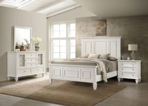 CoasterEssence 201301KWN-S4 Sandy Beach - 4 Piece California King Bedroom Set - White