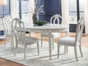 Benchcraft® D795/35/01(2)/60 Montelaine - 6 Pc. - Dining Room Extension Table, 4 Side Chairs, Server - Antique White