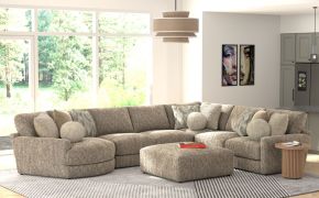 Jackson 3145/73/59/31/92/28-28 Turner - 5 Piece Sectional With LSF Cuddler With Cocktail Ottoman - Mushroom