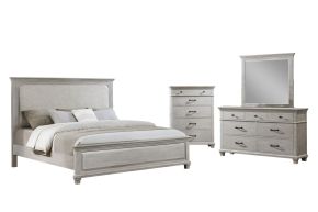 New Classic 00-B3941-34C Silver Sands - 5/0 Queen 4 Piece Bedroom Set (Bed, Dresser, Mirror, Chest) - Gray