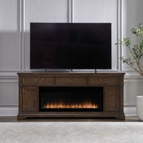 Liberty Furniture FIRE-BOX-512-84FTS Fireplace TV Consoles - 512 84" Console With Fire FTS - Brown