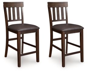 Signature Design by Ashley® D596-124 Haddigan - Upholstered Barstool (Set of 2) - Dark Brown
