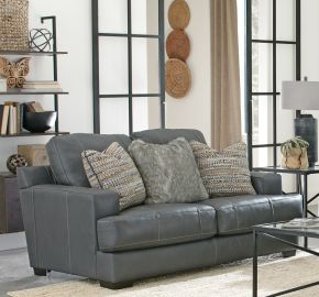 Jackson 450702-1273/58-3073/58 Marco - Leather Loveseat - Gunmetal