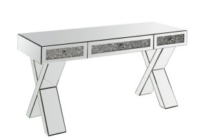 ACME 93116 Noralie - 32" Writing Desk - Mirrored & Faux Diamonds