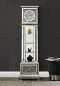 ACME AC00348 Noralie - Grandfather Clock - Mirrored & Faux Diamonds - Wood