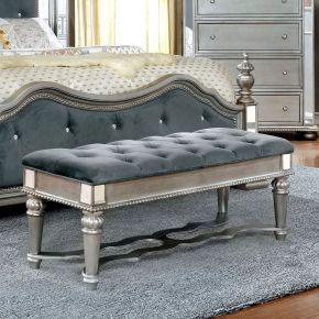 Furniture of America CM7194BN Azha - Bench - Silver / Gray