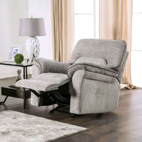 Furniture of America CM9908DV-CH Josias - Glider Recliner - Light Gray