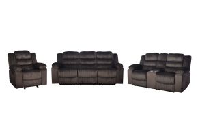 New Classic 20-U1816B-3NP New Classic 20-U1816B-3NP Willow - 3 Piece Sofa & Loveseat & Recliner - Brown