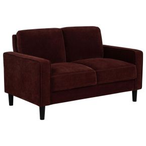 Coaster Fine Furniture 511212 Ruth - Fabric Upholstered Track Arm Loveseat - Rust Red