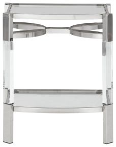 Ashley Furniture A4000334 Chaseton - Accent Table - Clear / Silver Finish