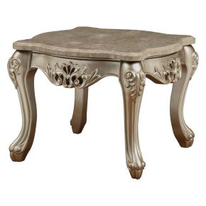 ACME 81042 Ranita - End Table - Marble Top & Champagne