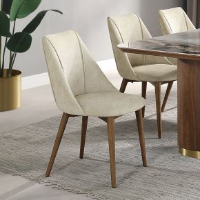 ACME DN03146 Willene - Side Chair (Set Of 2) - Beige And Walnut