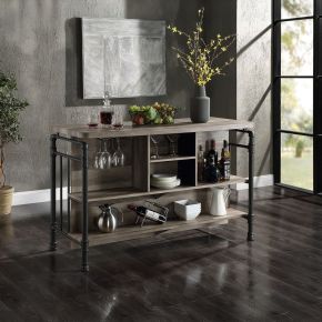 ACME DN01935 Edina - Counter Height Table - Antique Oak & Sandy Gray