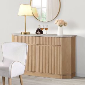 ACME DN02878 Qwin - Server With Marble Top - Oak