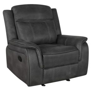 CoasterEveryday 603506 Lawrence - Upholstered Padded Arm Glider Recliner - Charcoal